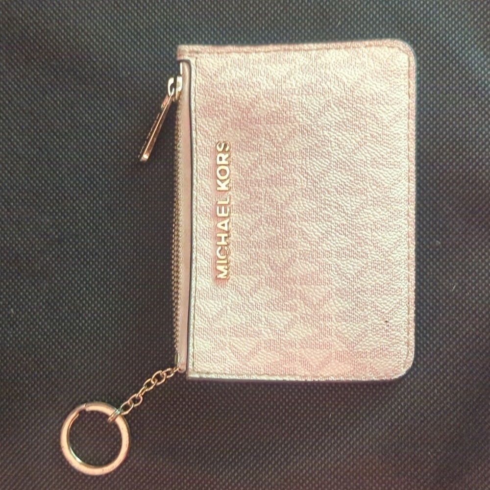 Michael Kors Jet Set Monogram Pink Keychain Wallet